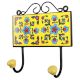 Yellow Turquoise Flower Tiles Hook